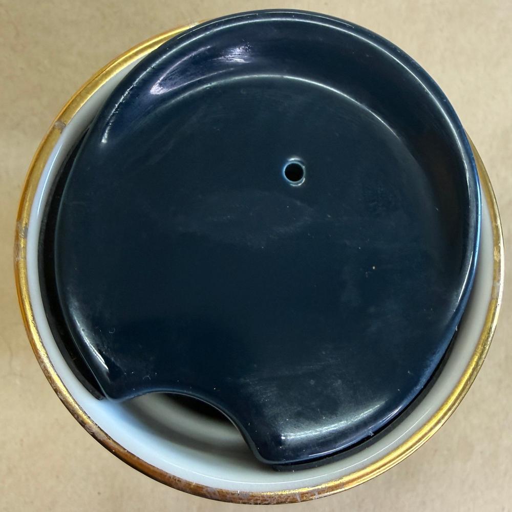 Starbucks Navy Geometric Modern Art with Gold Rim Tumbler-2015