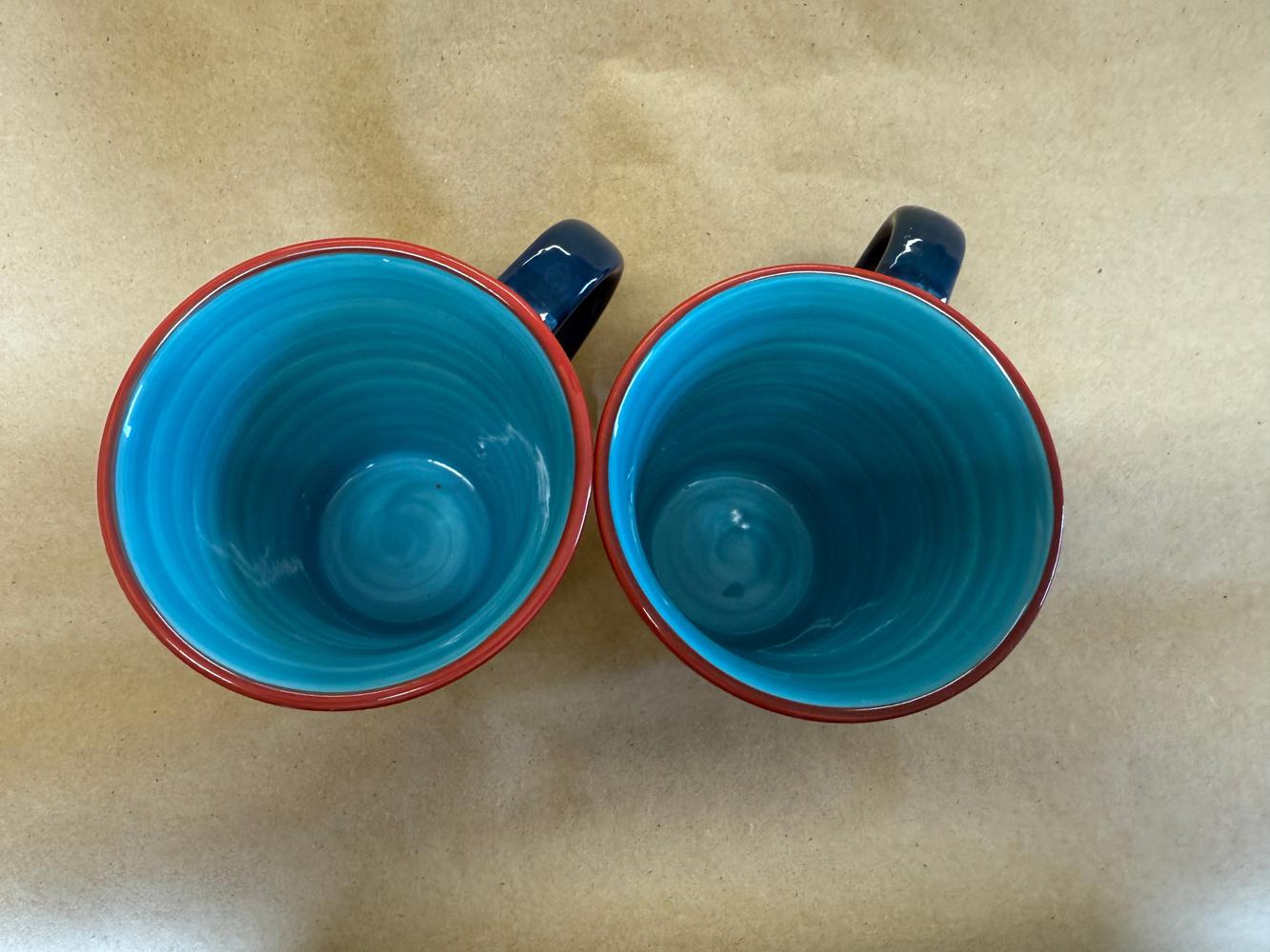 Euro Ceramica Zanzibar Hand Painted Mugs-Pair