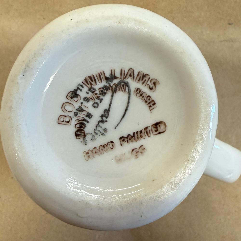 Bob Williams Towing Red VW Beetle Hand Painted Mug