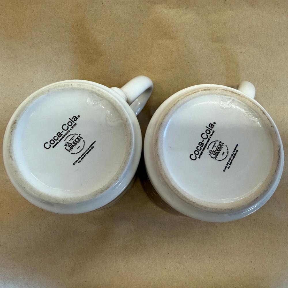 Coca-Cola Polar Bear with Ski Goggles and Jean Gibson Mugs-1996 Pair