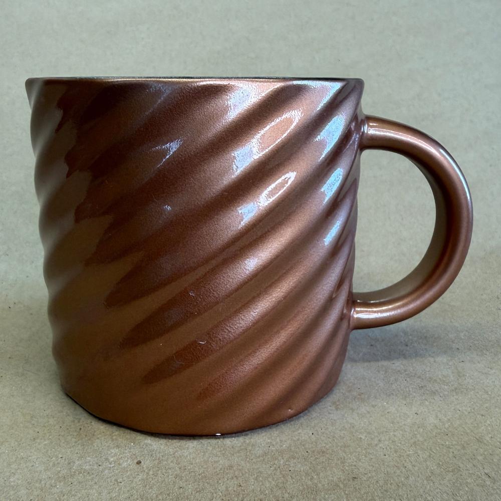 Starbucks Copper Bronze Diagonal Swirl Mug-2024