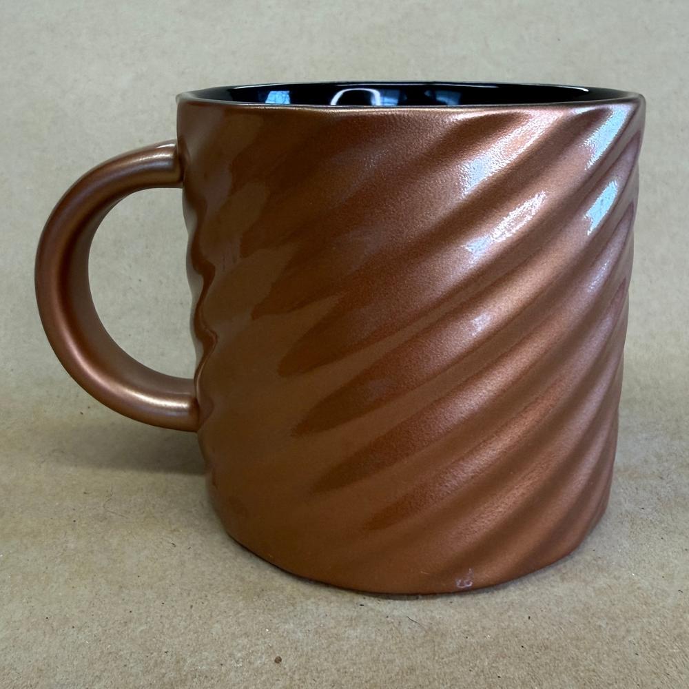 Starbucks Copper Bronze Diagonal Swirl Mug-2024
