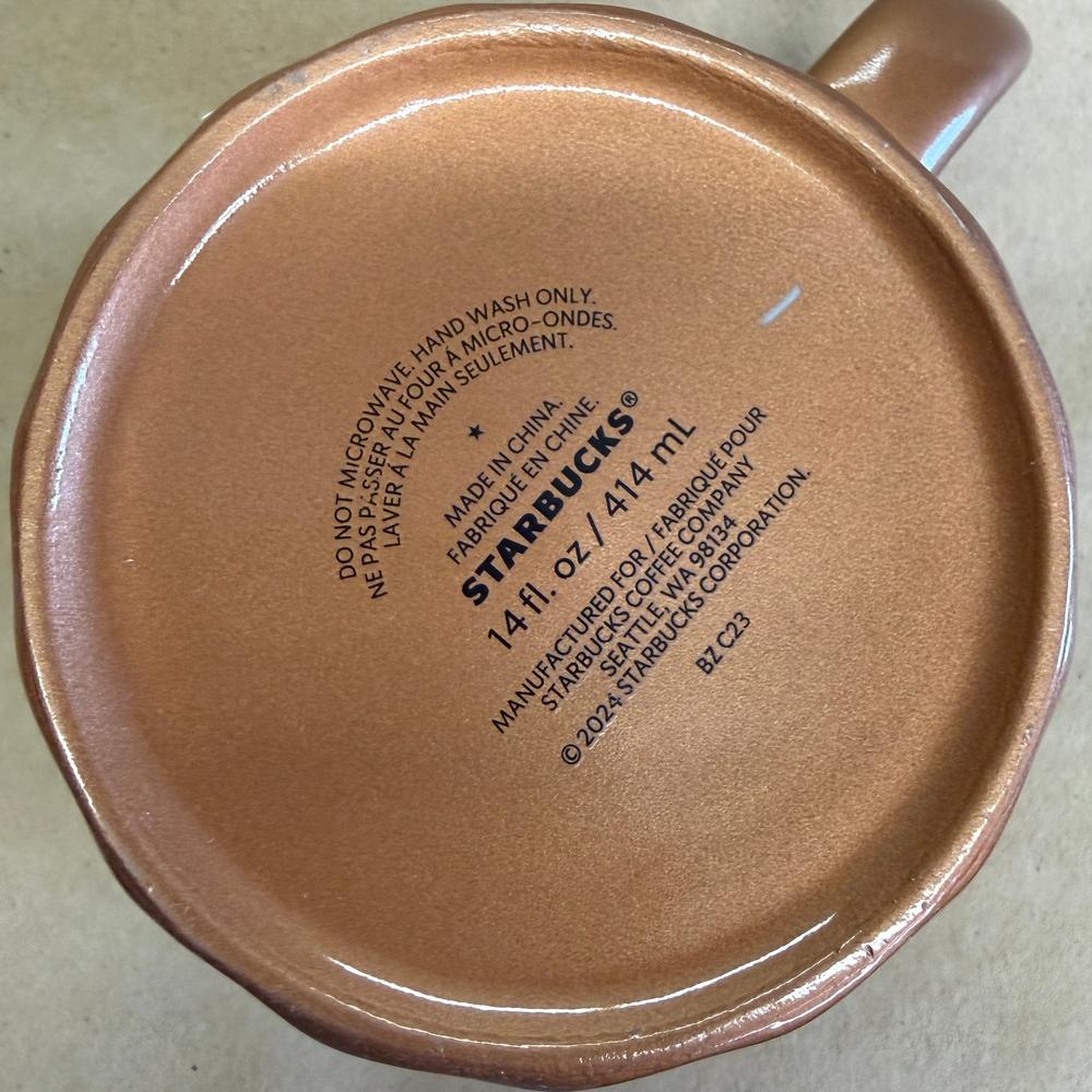 Starbucks Copper Bronze Diagonal Swirl Mug-2024