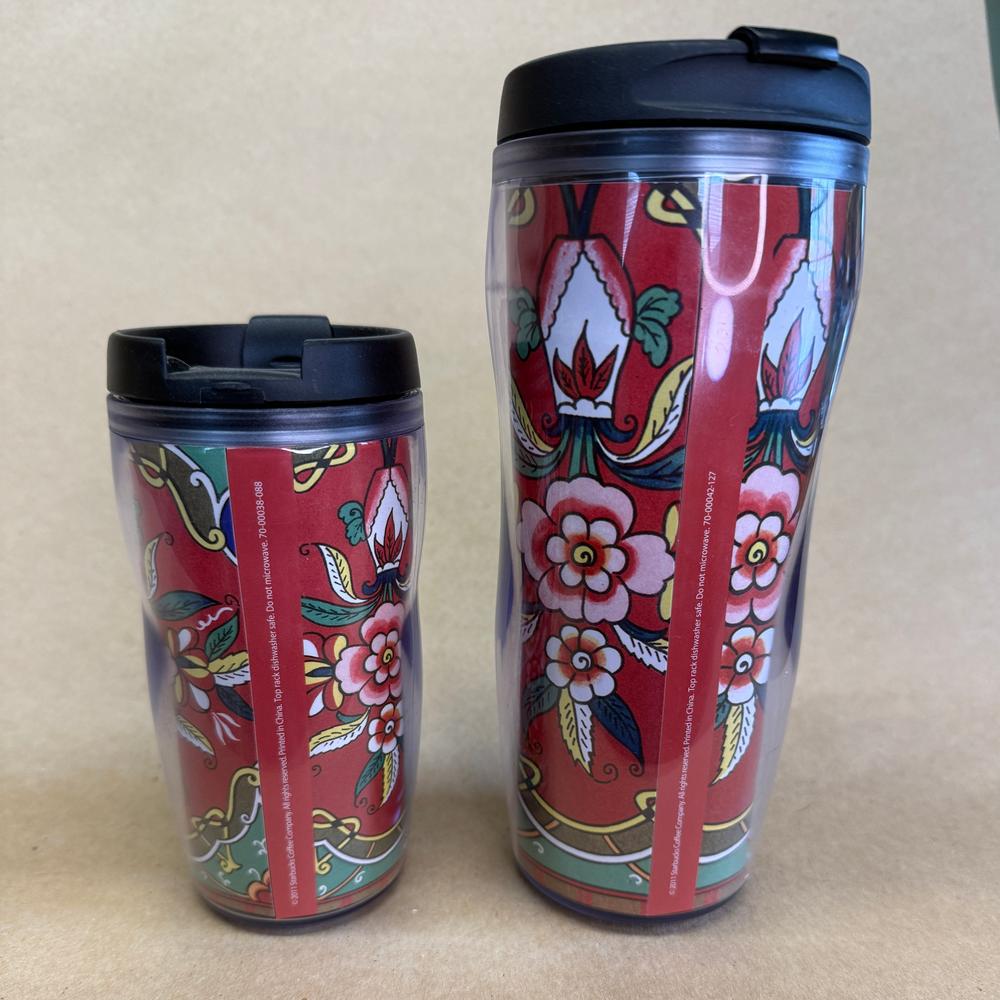 Starbucks Matryoshka Russia Nesting Dolls Large and Small Tumblers Pair-2011