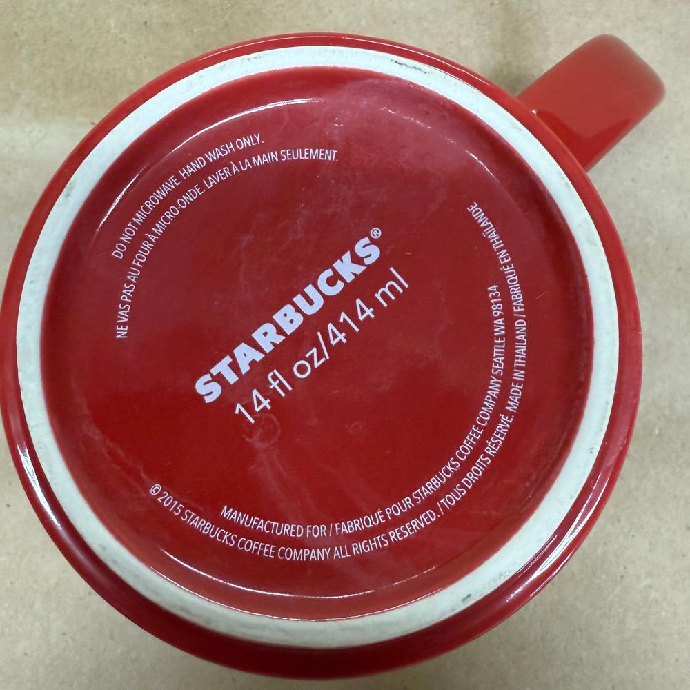 Starbucks Red with Gold Foil Ornaments Christmas Mug-2015