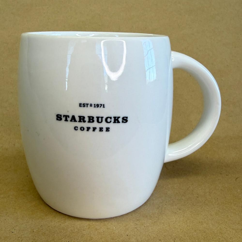 Starbucks White Est. 1971 Barrel Mug-2008