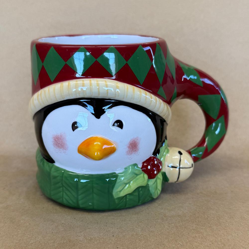 Certified International Susan Winget Christmas Penguin 3D Mug