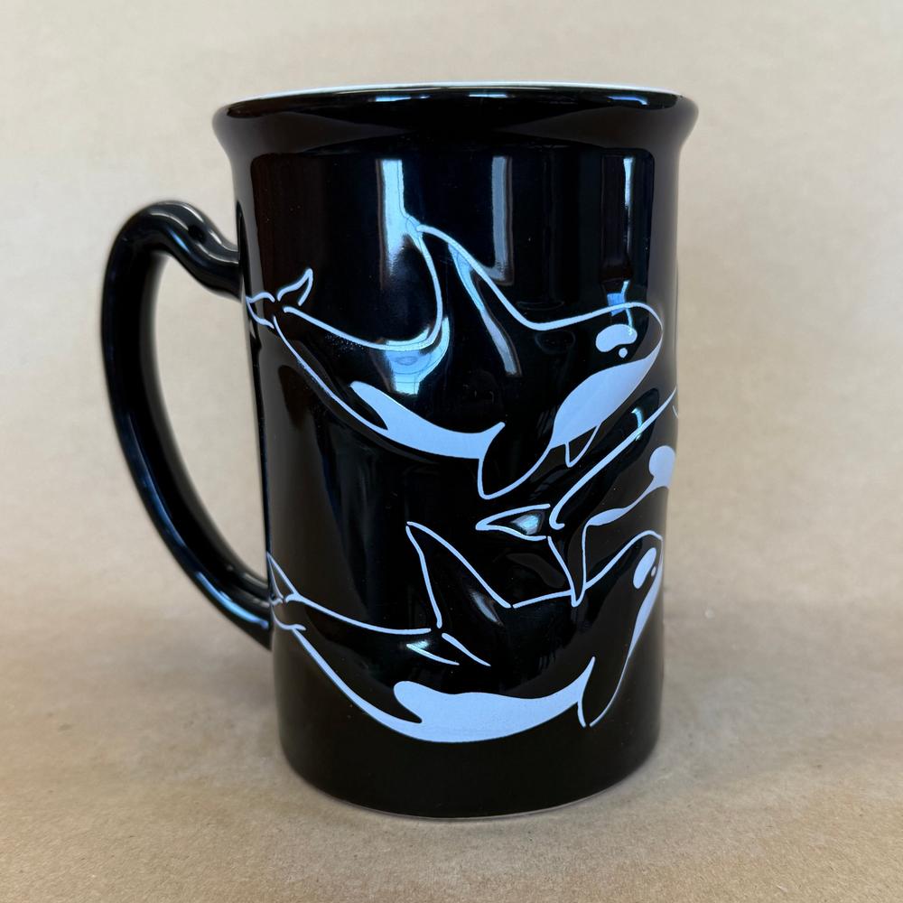 Washington Whales Tall Black Mug