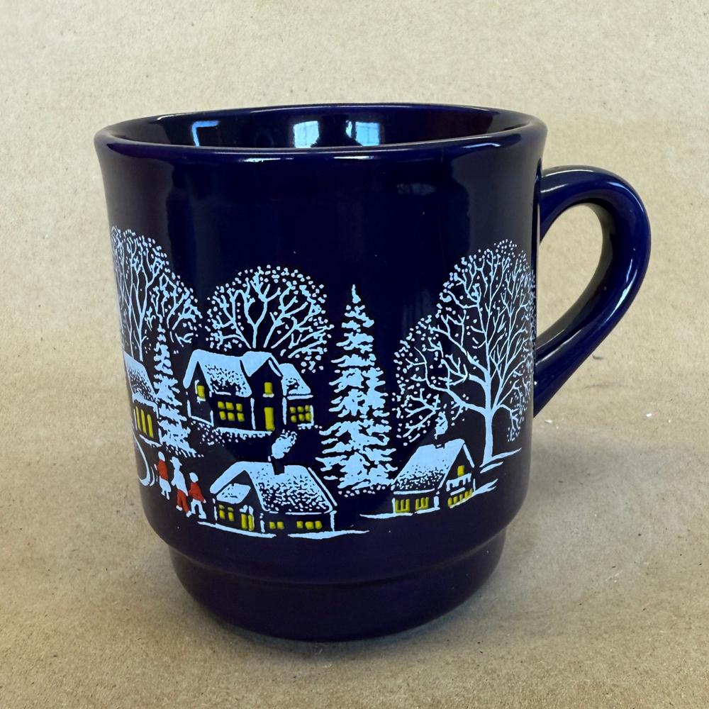 Van Well Germany Gluhweim Snowy Village Christmas Mug