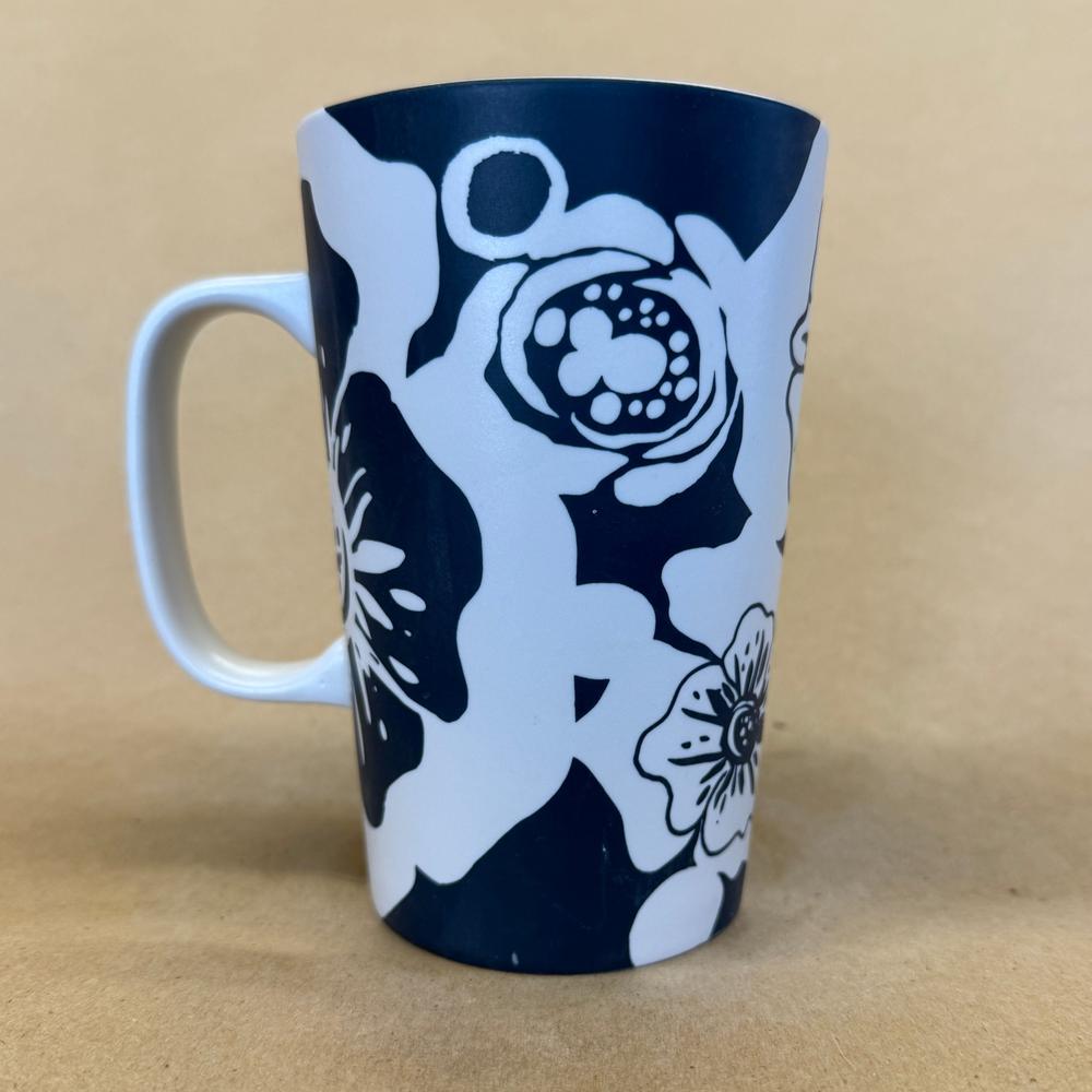 Starbucks Blue Floral Hibiscus Flower Black Siren Mug-2015