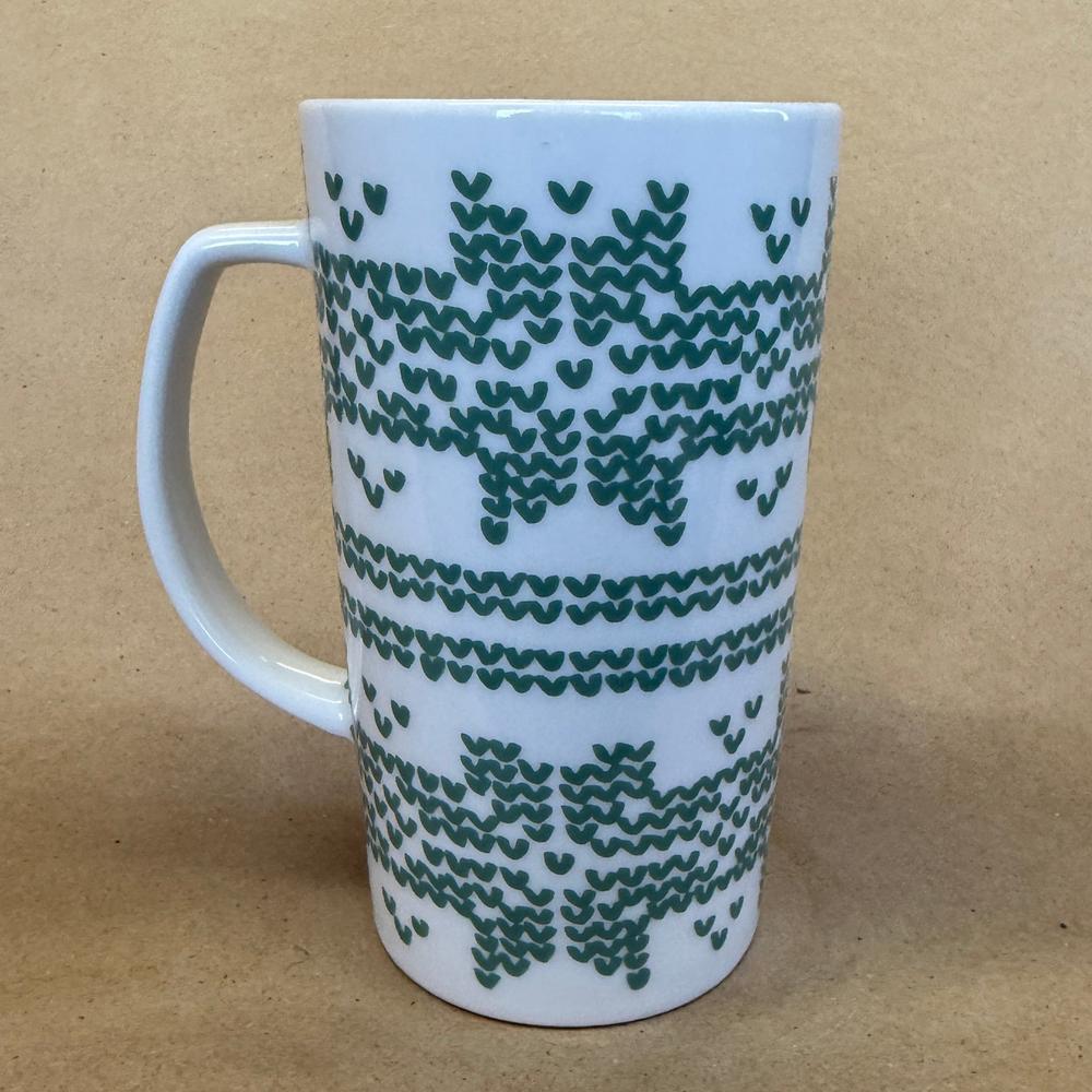 Starbucks Green Knit Sweater Christmas Holiday Black Siren Mug-2016