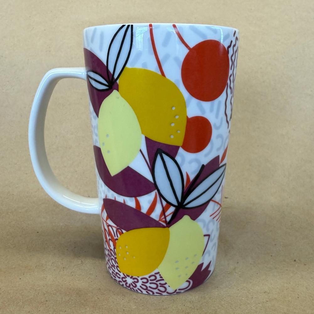 Starbucks Etched Spring Floral Lemons Tropical Mug-2015