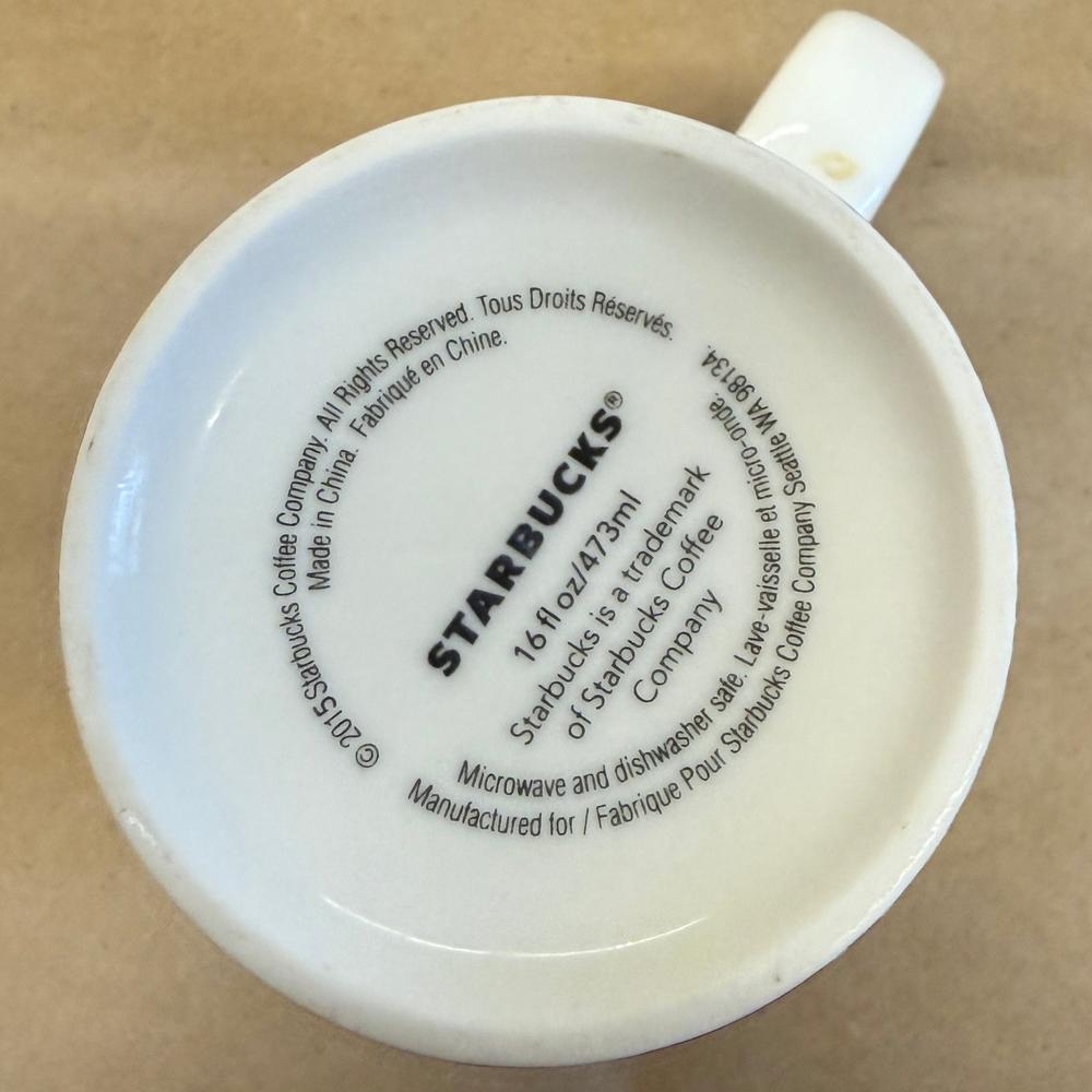 Starbucks Etched Spring Floral Lemons Tropical Mug-2015