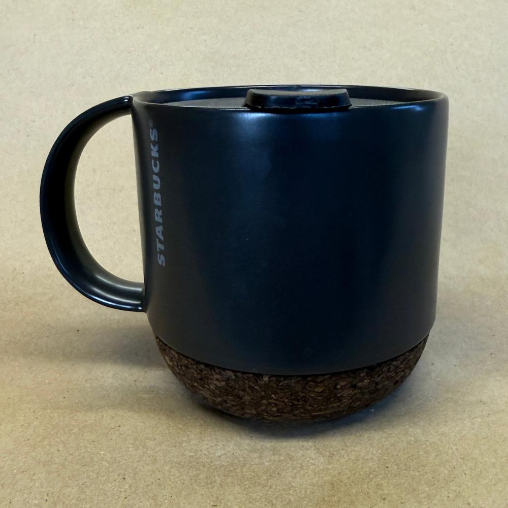 Starbucks Black with Cork Bottom and Travel Lid Mug-2016