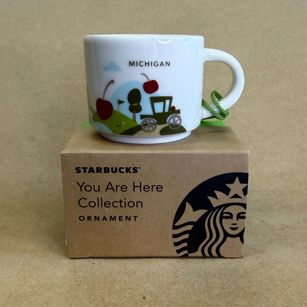 Starbucks You Are Here Michigan Ornament Mug NIB-2017