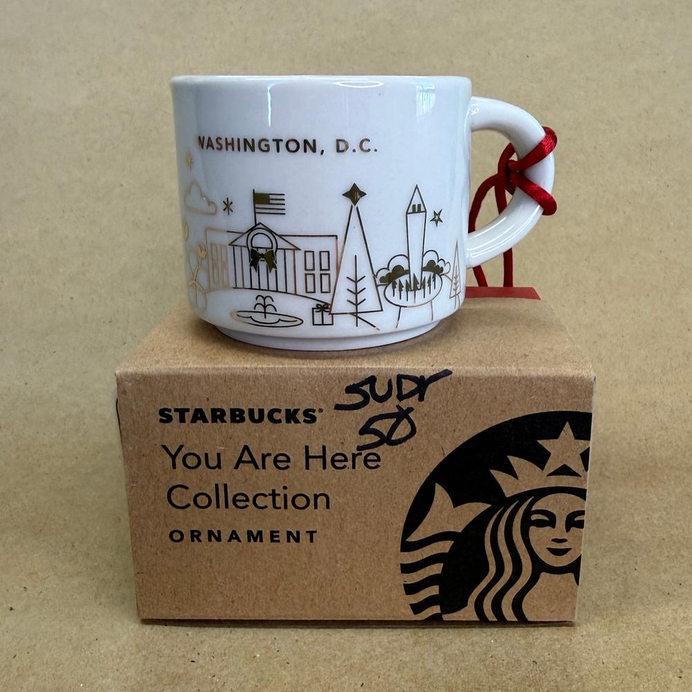 Starbucks You Are Here Washington DC Christmas Ornament Mug NIB-2014