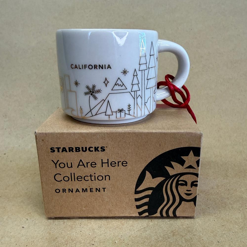 Starbucks You Are Here California Christmas Ornament Mug NIB-2014