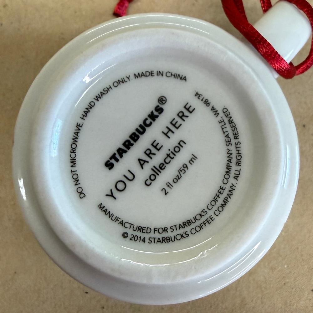 Starbucks You Are Here California Christmas Ornament Mug NIB-2014