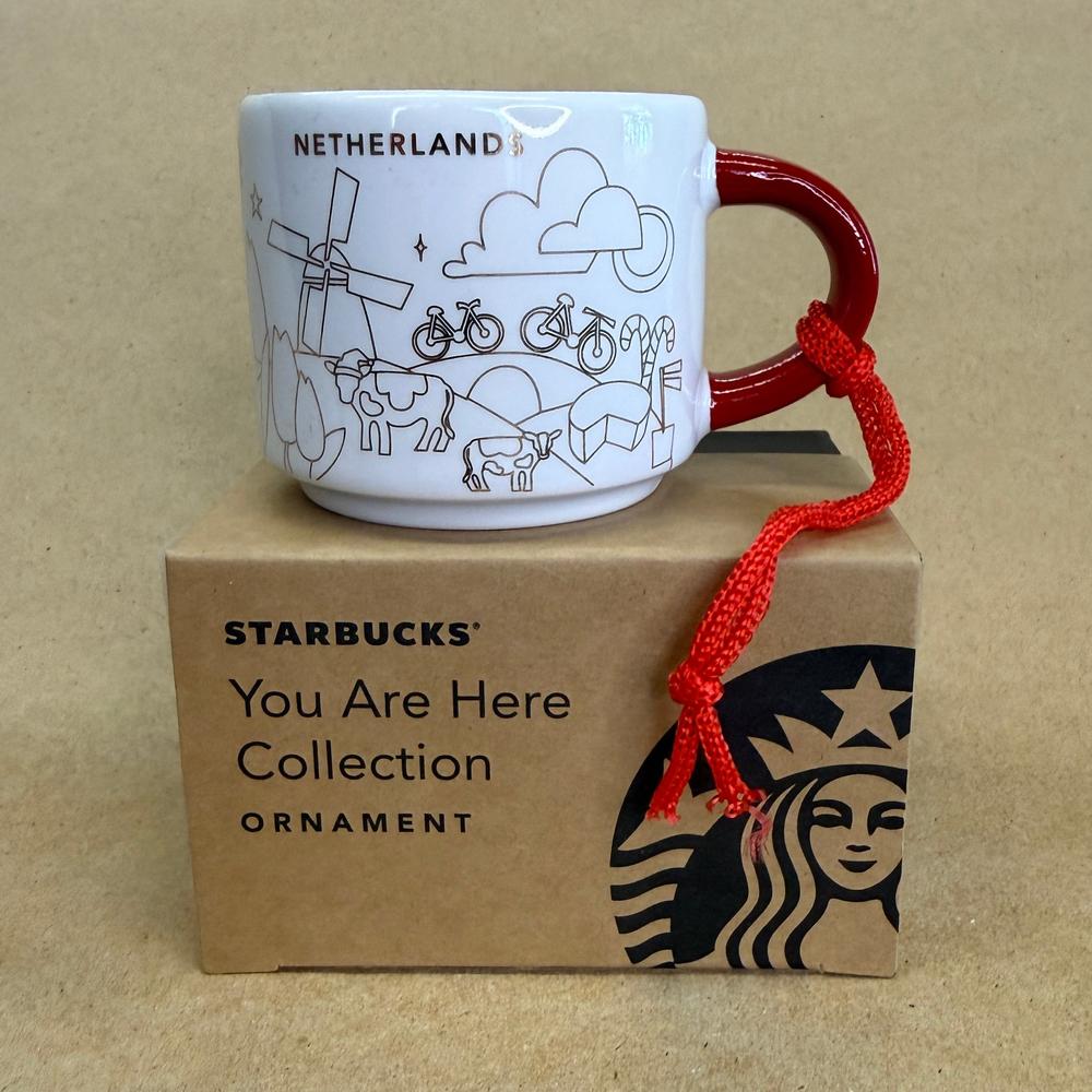 Starbucks You Are Here Netherlands Christmas Ornament Mug NIB-2018