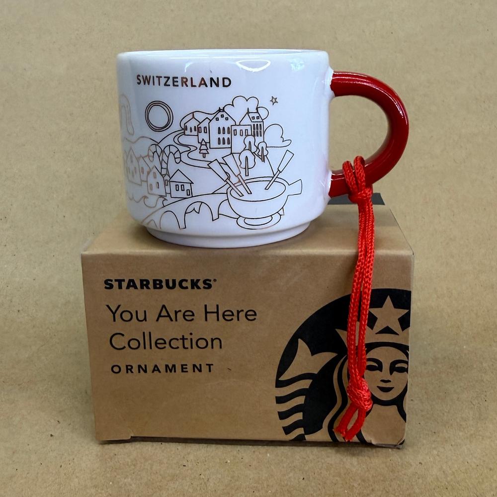 Starbucks You Are Here Switzerland Christmas Ornament Mug NIB-2018