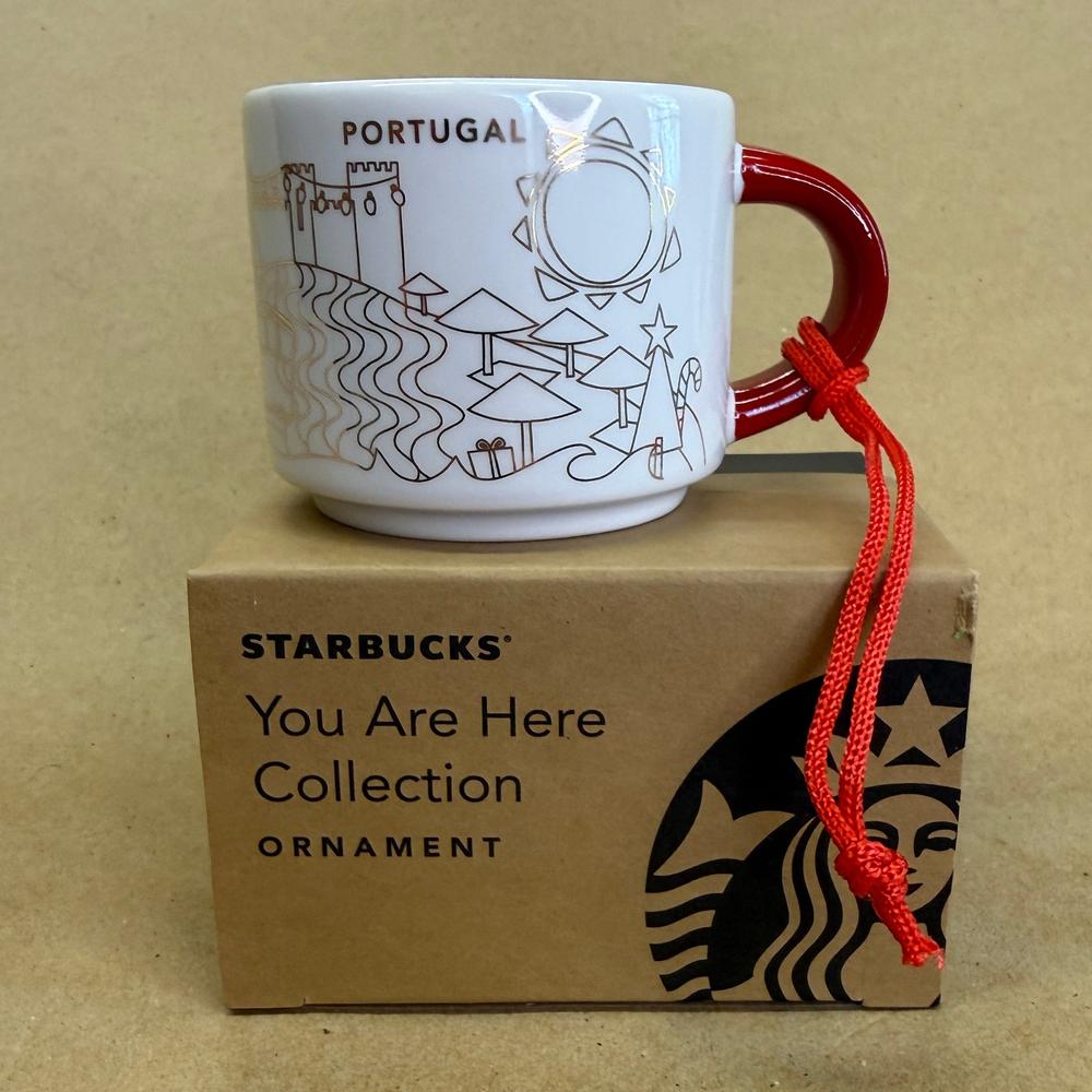 Starbucks You Are Here Portugal Christmas Ornament Mug NIB-2018