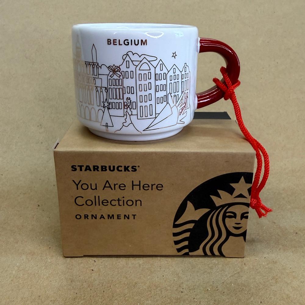 Starbucks You Are Here Belgium Christmas Ornament Mug NIB-2018