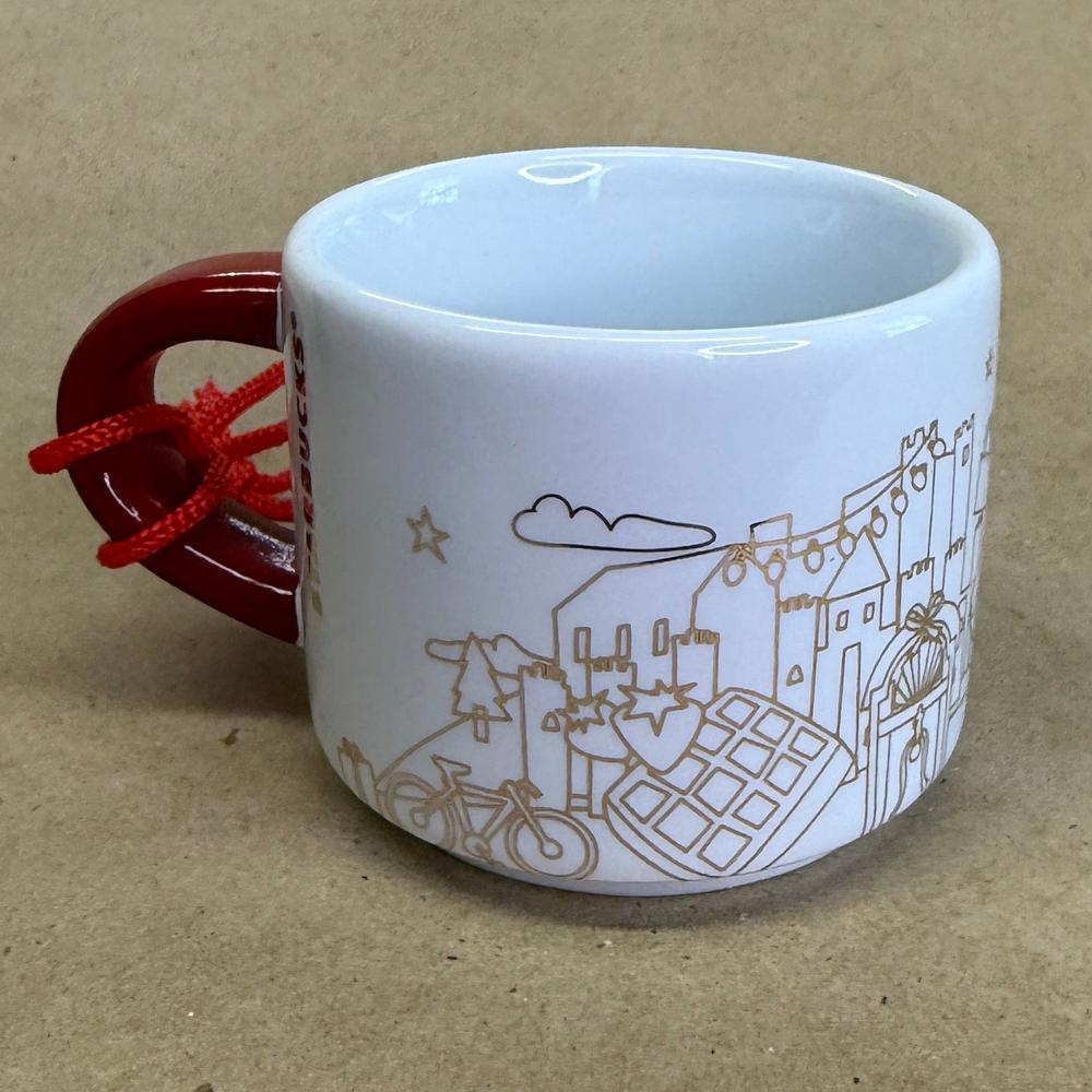 Starbucks You Are Here Belgium Christmas Ornament Mug NIB-2018