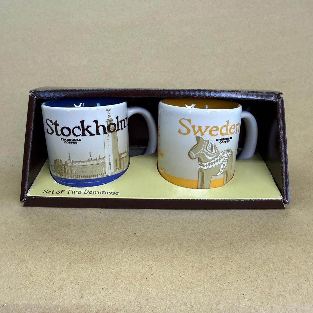Starbucks Global Icon Demitasse Sweden Stockholm Ornament Mug Set NIB-2017