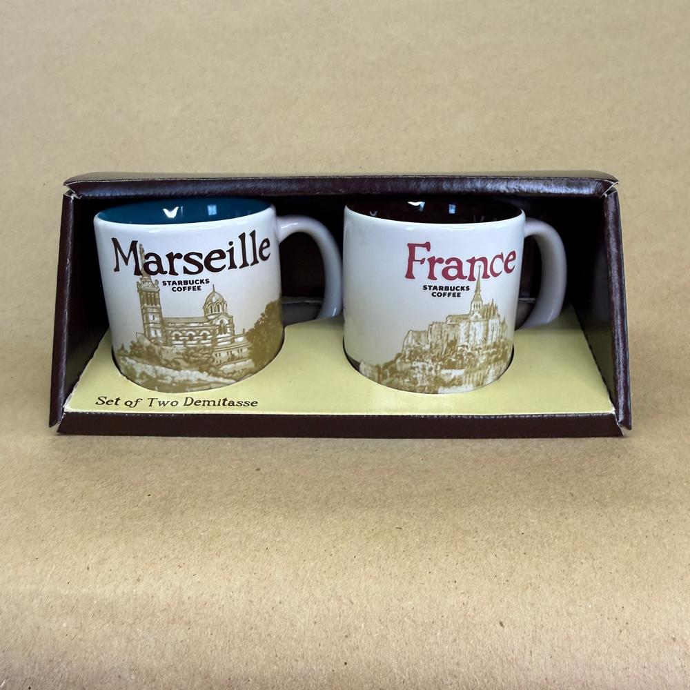 Starbucks Global Icon Demitasse France Marseille Ornament Mug Set NIB-2017