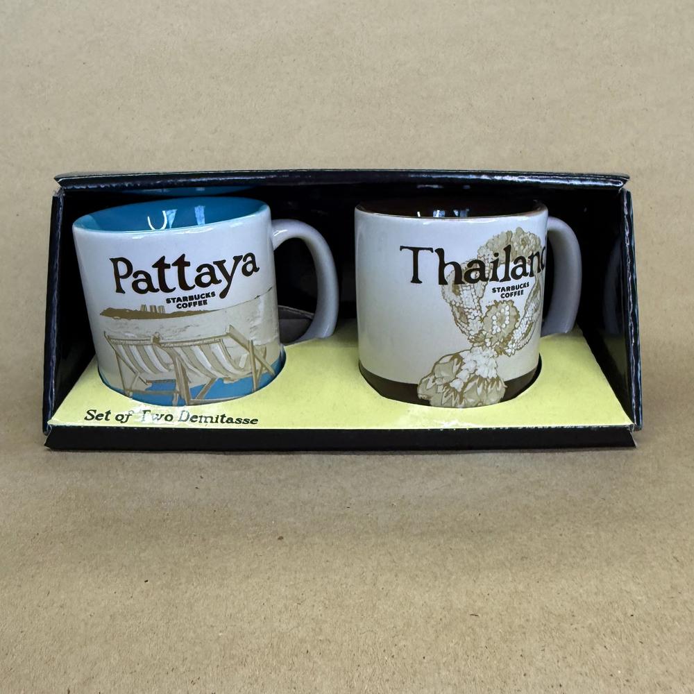 Starbucks Global Icon Demitasse Thailand Pattaya Ornament Mug Set NIB-2019