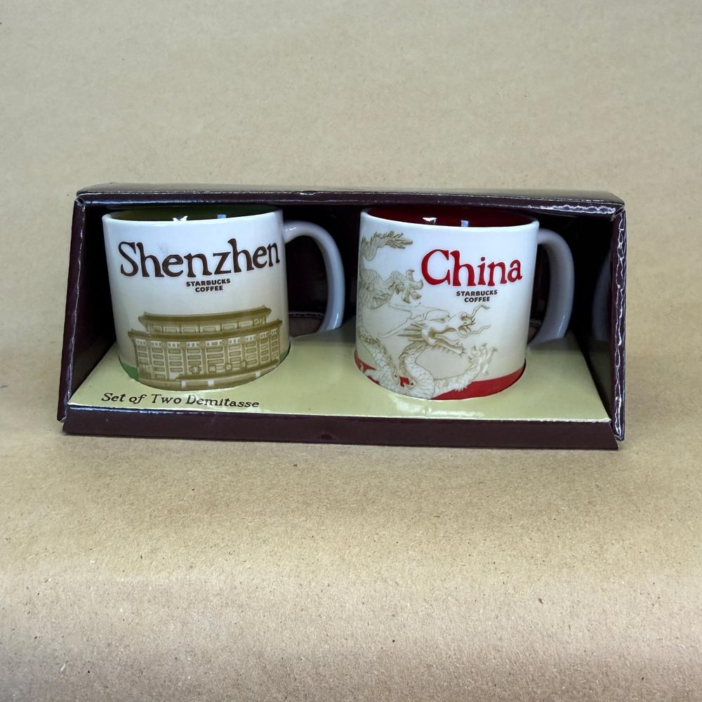 Starbucks Global Icon Demitasse China Shenzhen Ornament Mug Set NIB-2018