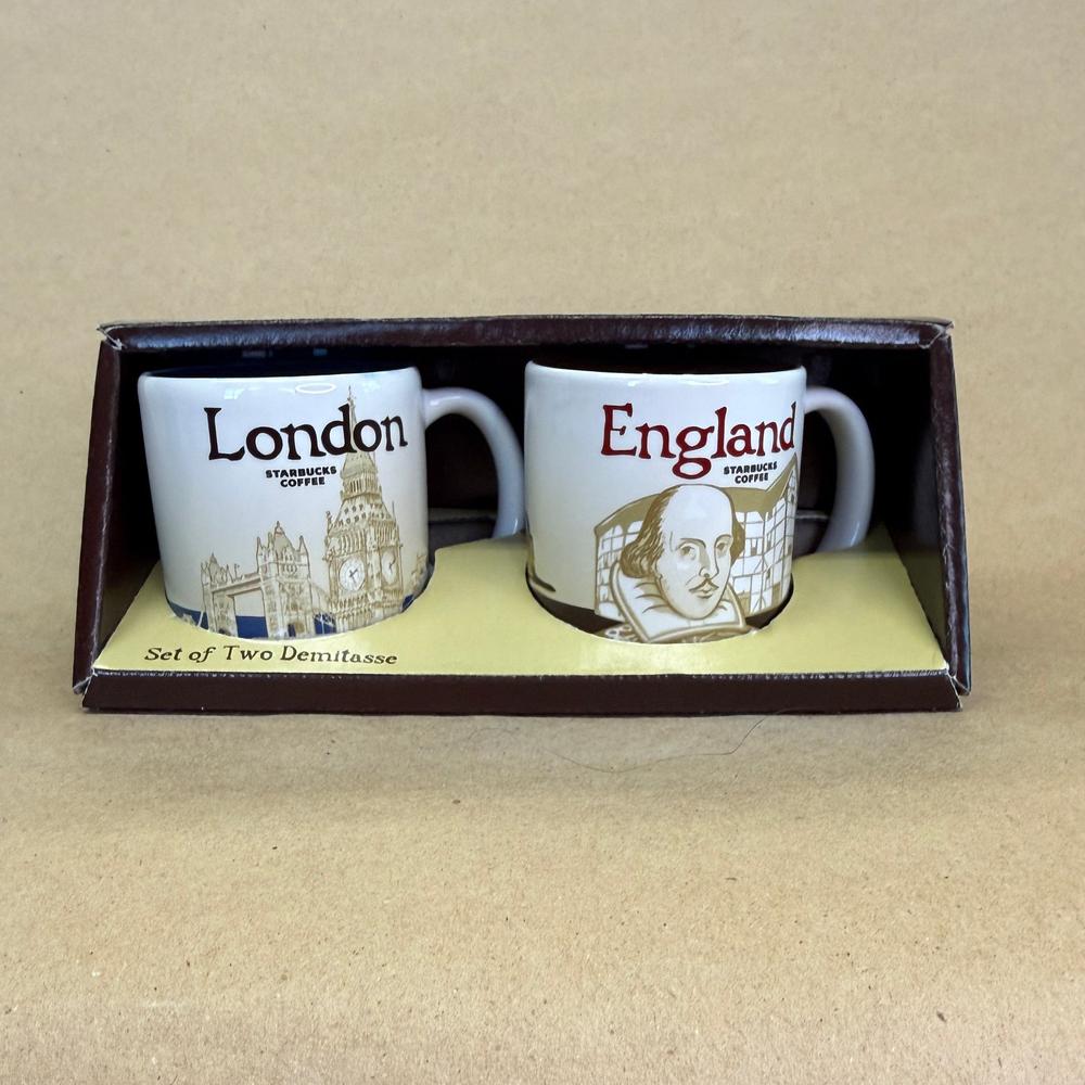 Starbucks Global Icon Demitasse England London Ornament Mug Set NIB-2017