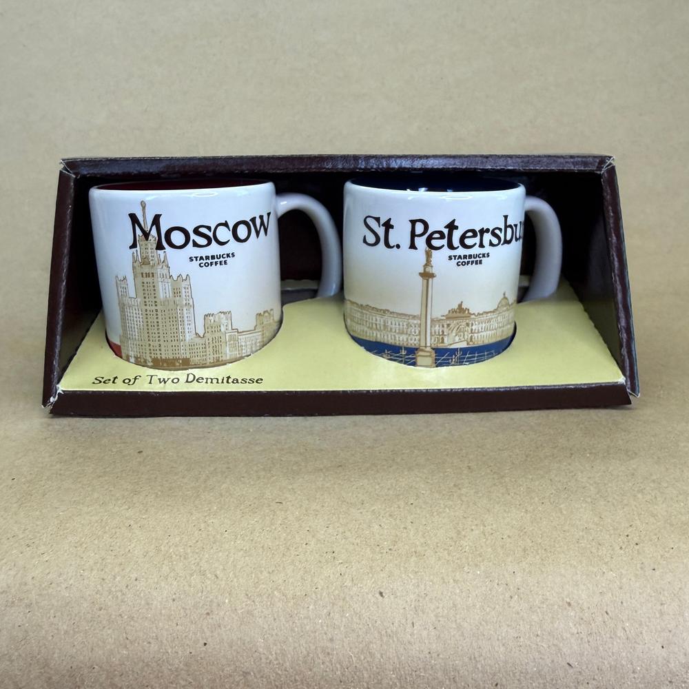 Starbucks Global Icon Demitasse Moscow St Petersburg Ornament Mug Set NIB-2016