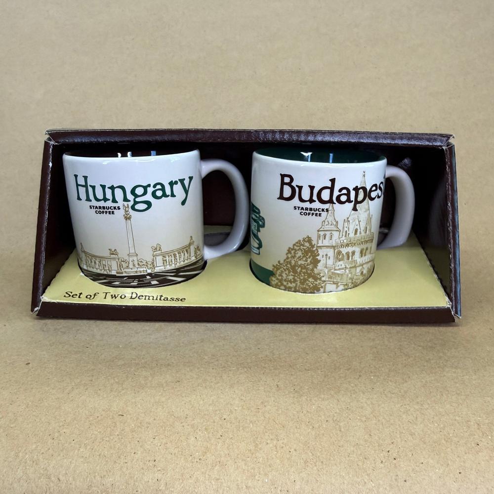 Starbucks Global Icon Demitasse Hungary Budapest Ornament Mug Set NIB-2017