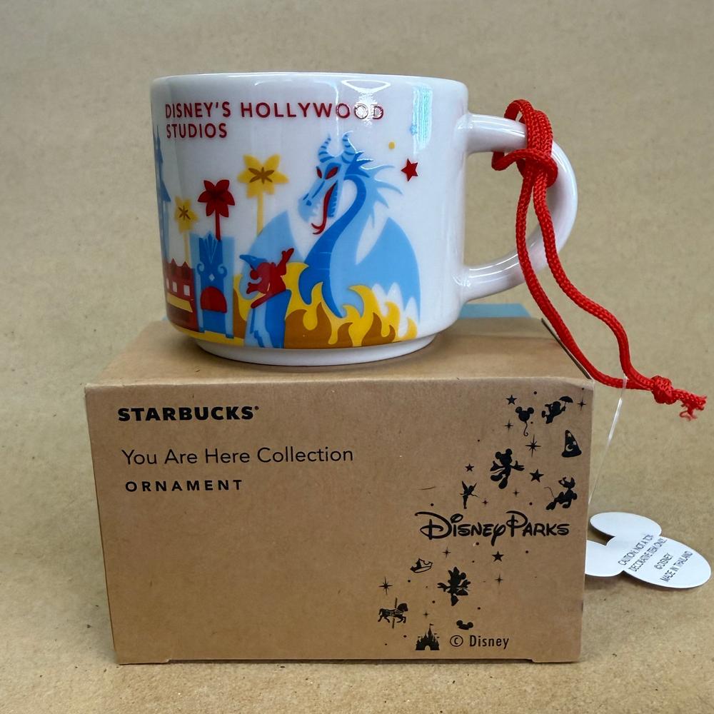 Starbucks You Are Here Disney Hollywood Studios Dragon Ornament Mug NIB