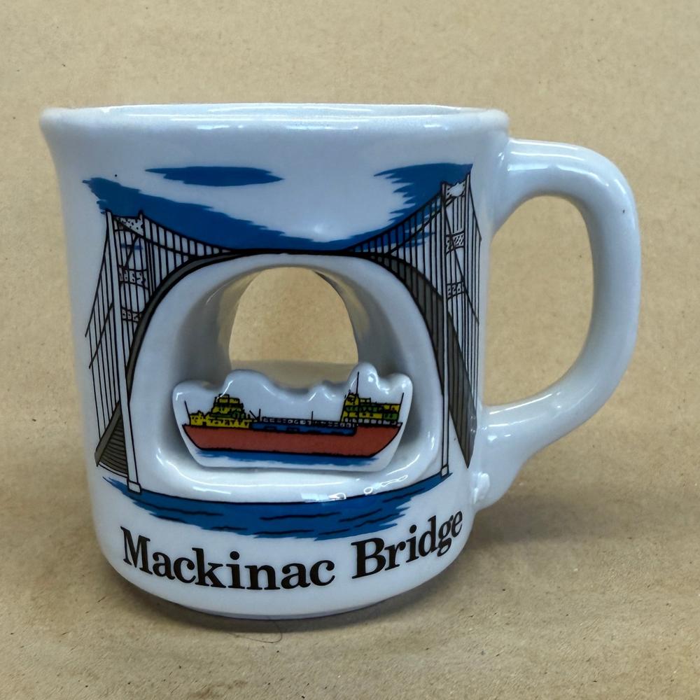 Mackinac Bridge Cut Out Ship Mug