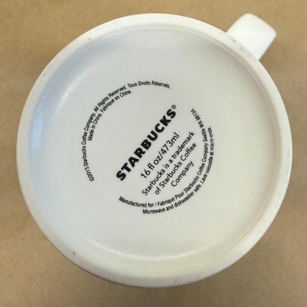 Starbucks Etched Siren Logo White Tall Mug-2015