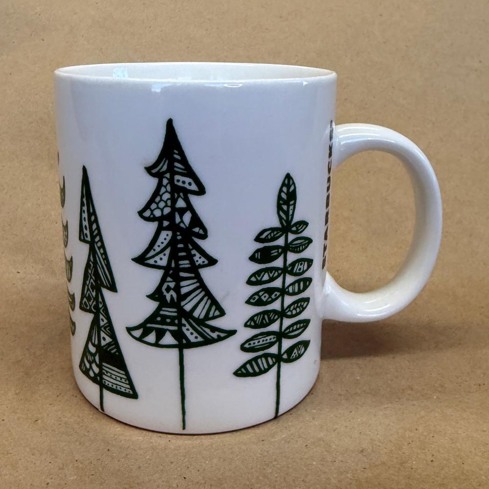 Starbucks Green Christmas Trees Mug-2015