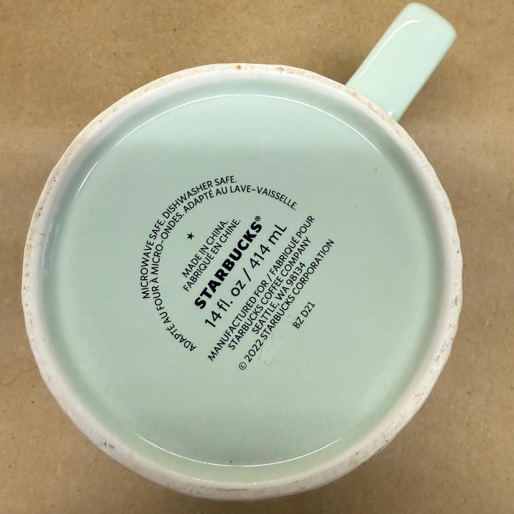 Starbucks Light Mint Green Spring Marble Embossed Mug-2022