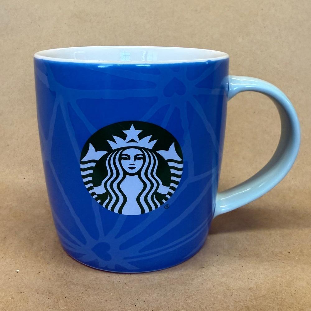 Starbucks Blue Web with Hearts Green Siren Mug-2022