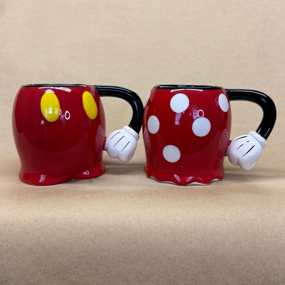 Disney Jerry Leigh Mickey and Minnie Hand on Hip Mugs-Pair