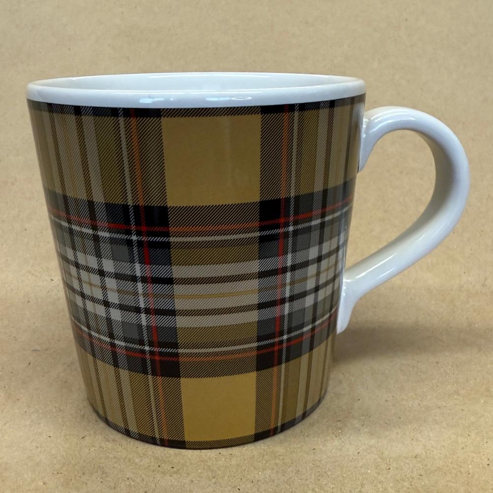 Pendleton Home Collection Tartan Plaid Gold Black White Mug