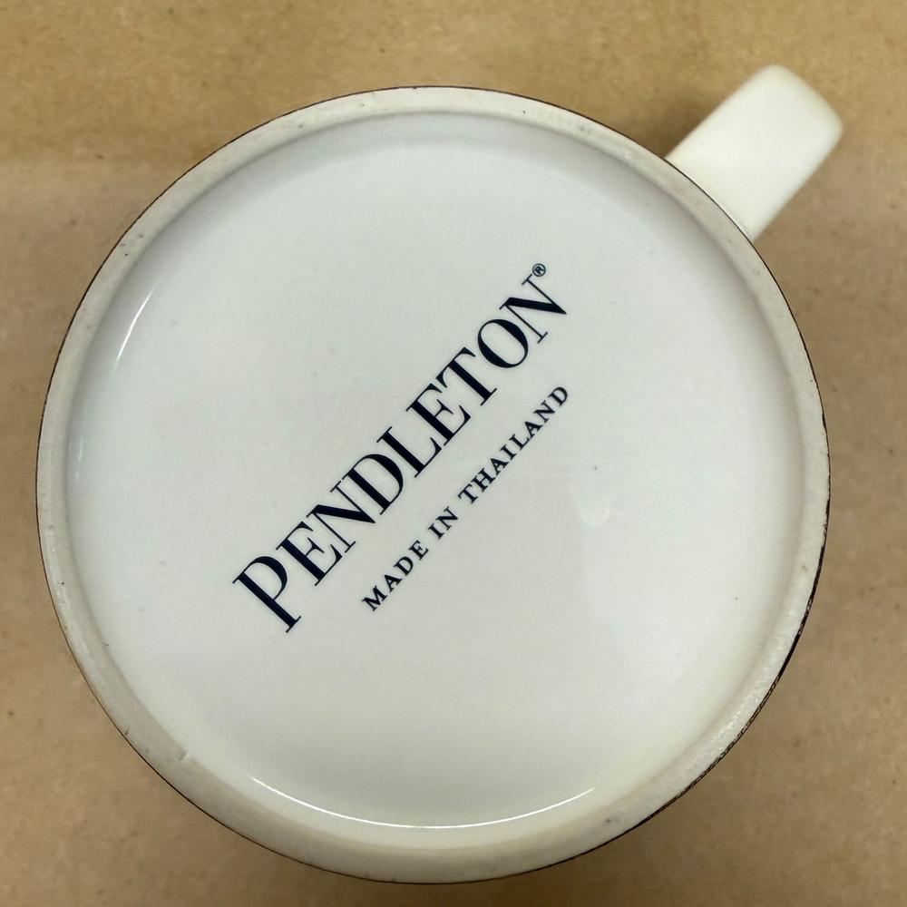 Pendleton Home Collection Tartan Plaid Gold Black White Mug