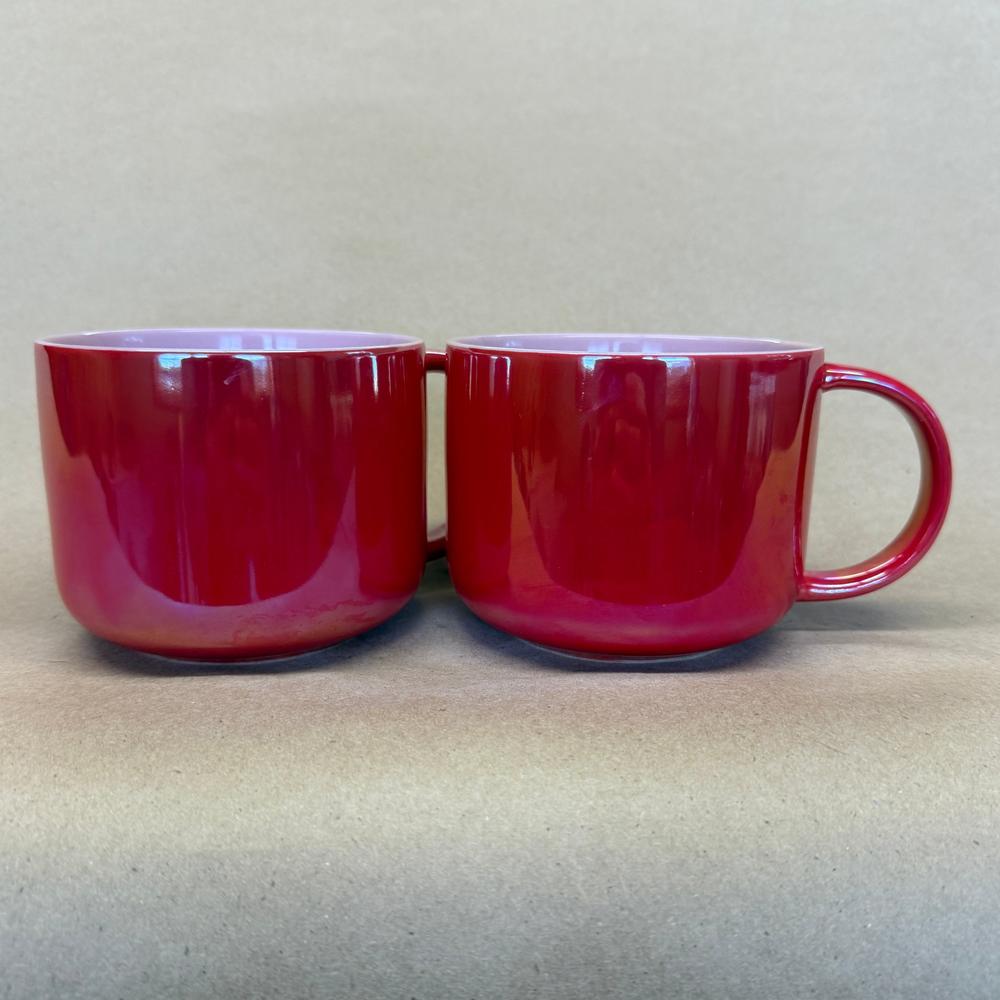 Starbucks Pink Red Iridescent Mugs-2022 Pair