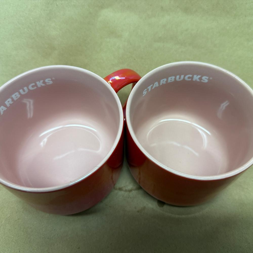 Starbucks Pink Red Iridescent Mugs-2022 Pair