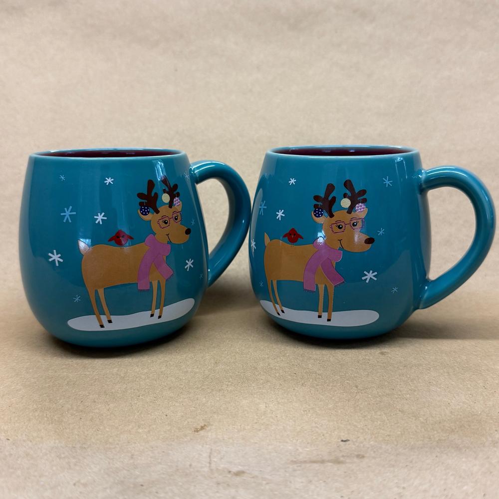Caribou Coffee I Love 'Bou Reindeer Mugs-Pair 2018