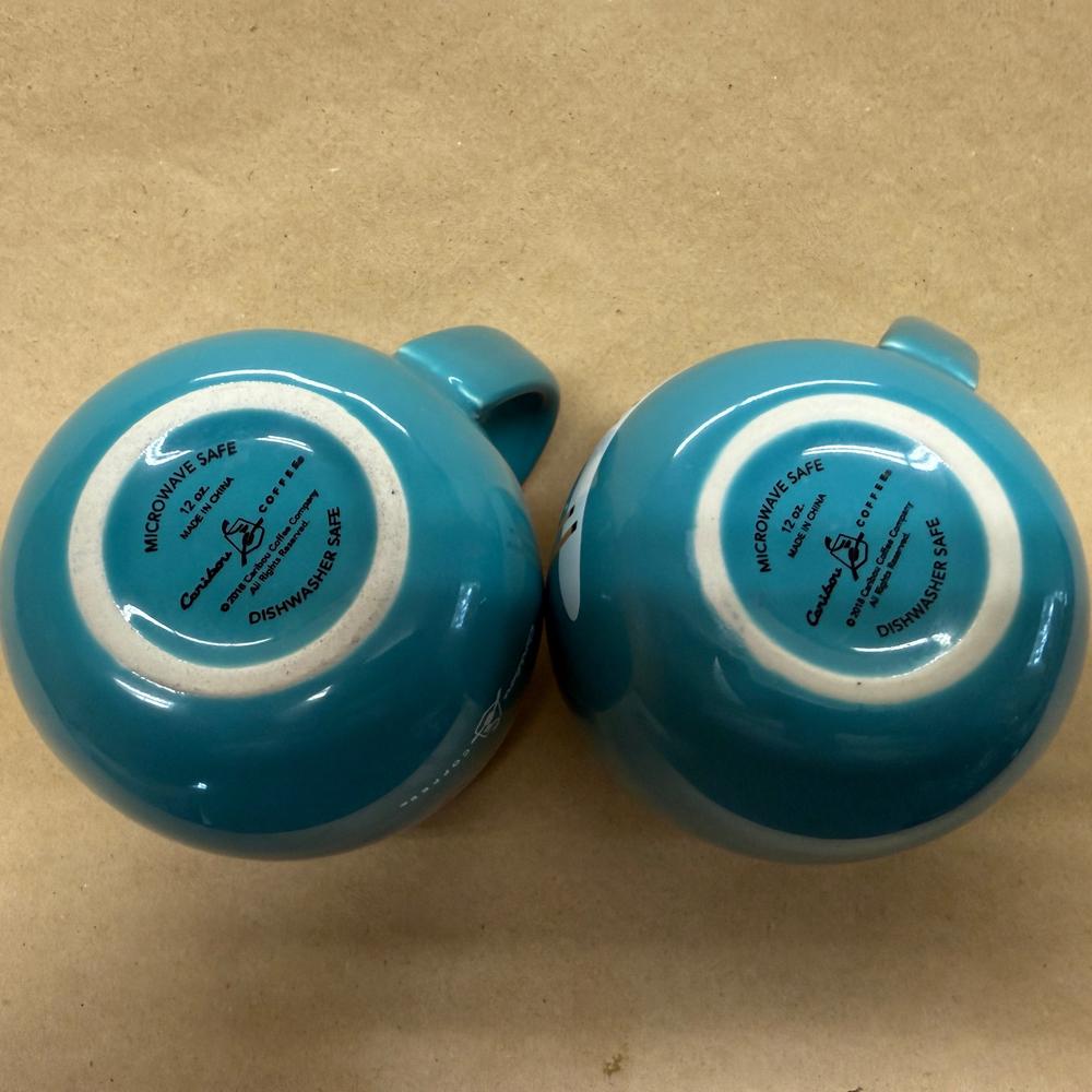 Caribou Coffee I Love 'Bou Reindeer Mugs-Pair 2018