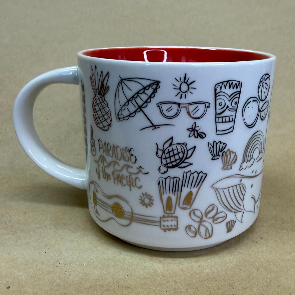 Starbucks Been There Series Hawaii Holiday Gold Mug NIB-2018