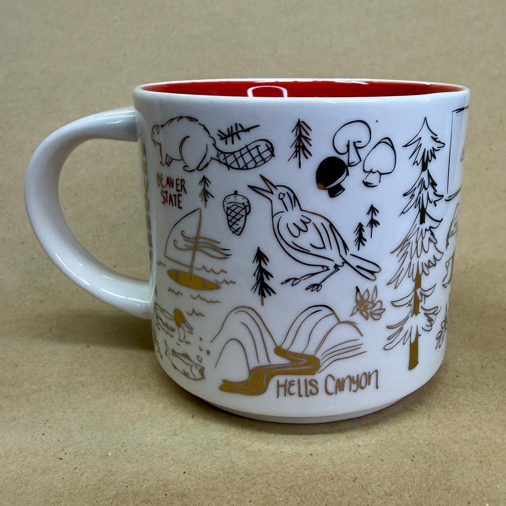 Starbucks Been There Series Oregon Holiday Gold Mug NIB-2018