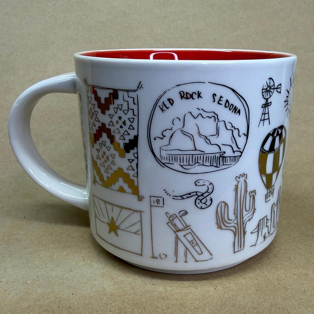 Starbucks Been There Series Arizona Holiday Gold Mug NIB-2018